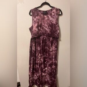 Nursing Queen tie die smocked dress with pockets